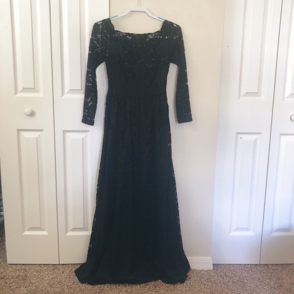 Black lace maxi dress size S